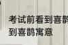 考试前看到喜鹊有什么兆头 考试前看到喜鹊寓意
