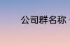 公司群名称 公司群名称推荐