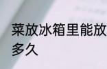 菜放冰箱里能放几天 菜放冰箱里能放多久